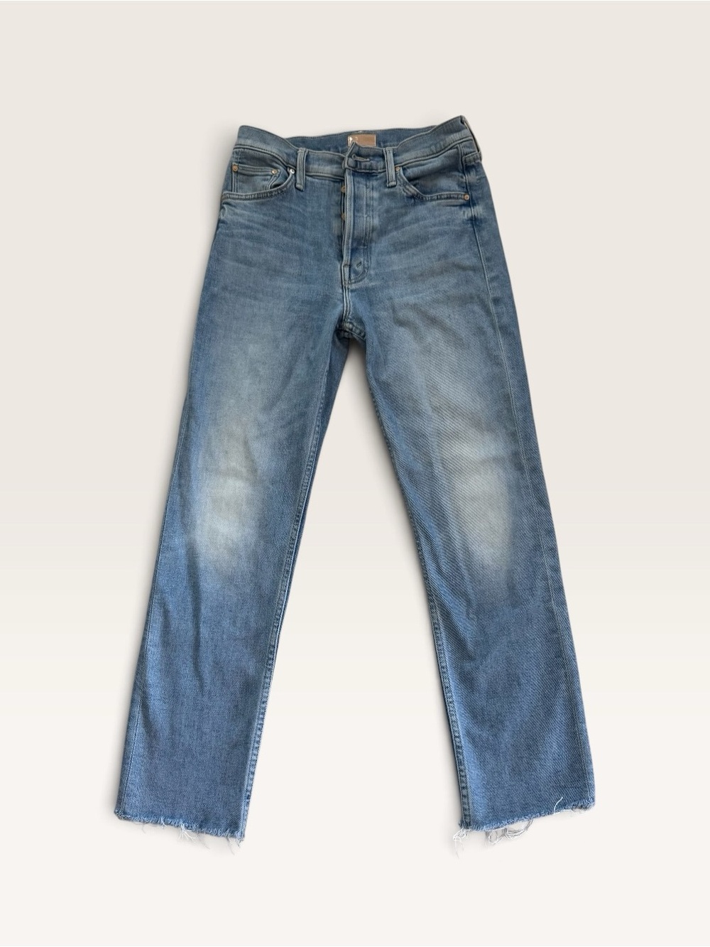 MOTHER The Tomcat Ankle Fray Jeans 26 Kitty Corner High Rise Straight